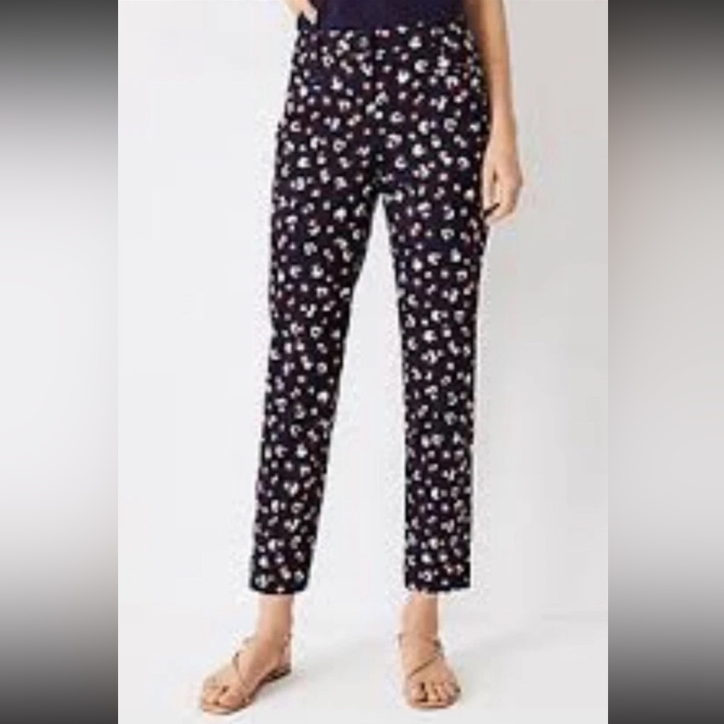 Nwt Ann Taylor Mid Waist Crop Pant Animal Print Crop Pant